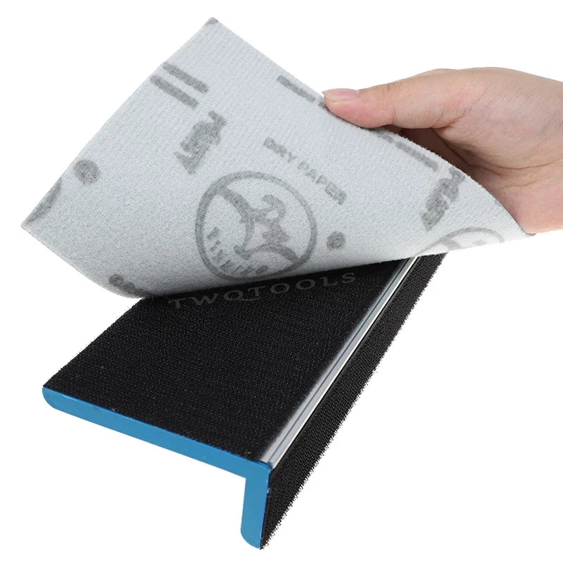 Präziser 90° Klett-Schleifblock mit Aluminiumgriff – Innenecken mühelos fein schleifen