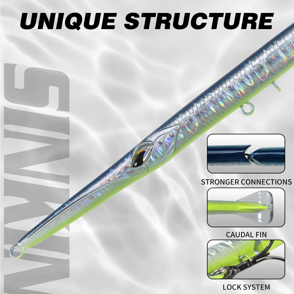 3-teilig gelenkter Schwimmköder 255mm 30g für Bluefish Seebarsch Angeln