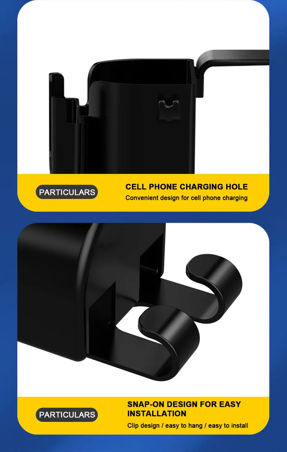 Universal Auto Getränkehalter mit 4 Haken und Telefonhalter