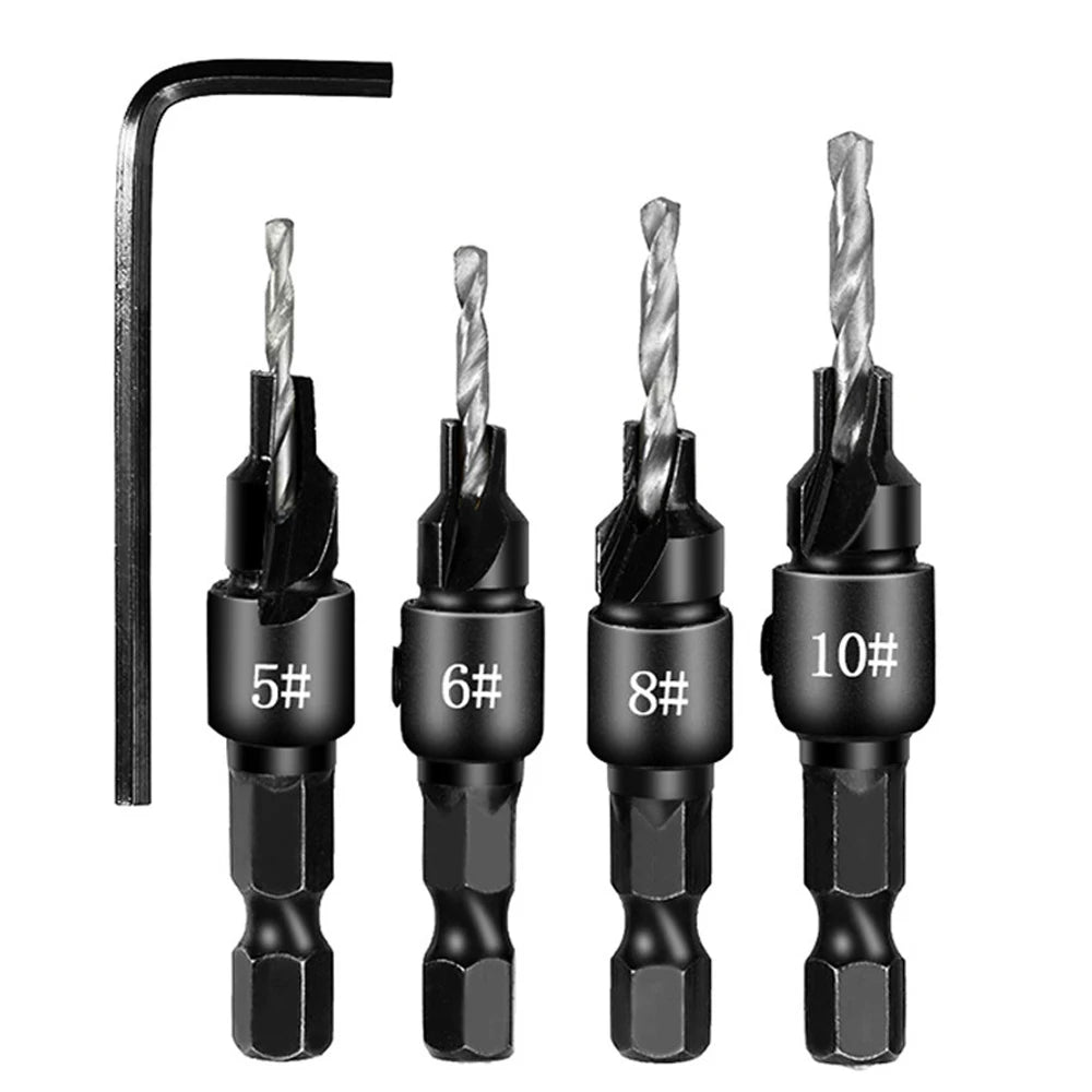 Senkerbohrer Set für Holzbearbeitung mit 1/4" Sechskantschaft DIY #5-#12