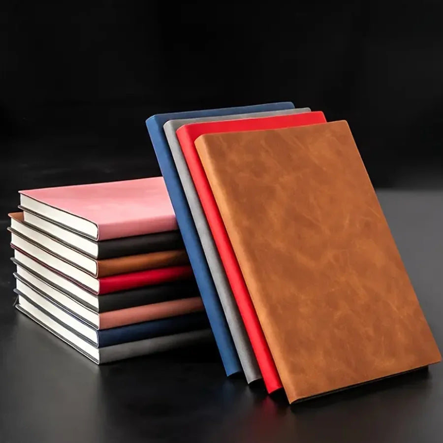 Verdicktes A5 Business PU-Notizbuch aus Schaffell, liniertes Tagebuch