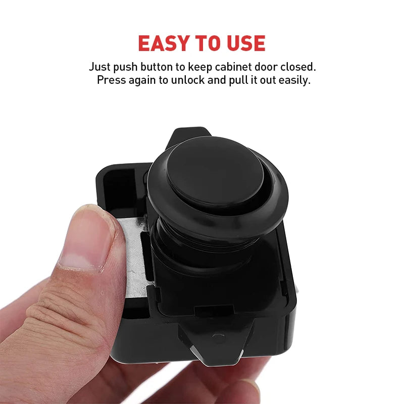 Schwarz Push-Lock 26mm für Wohnmobil Auto Schrank Schublade Grifflos Keyless