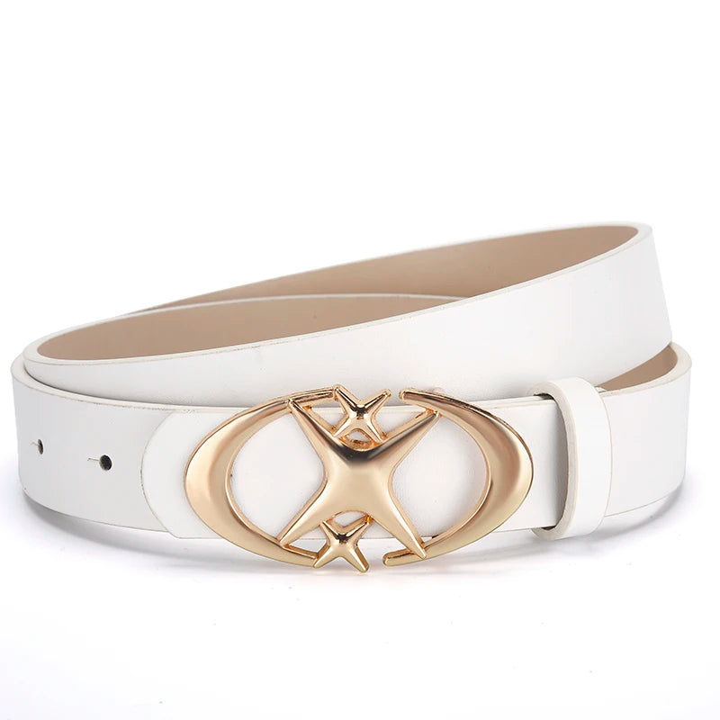 Männer Gürtel mit Punk Stern Schnalle – Unisex PU Leder Gürtel-Yabubest - Home & More