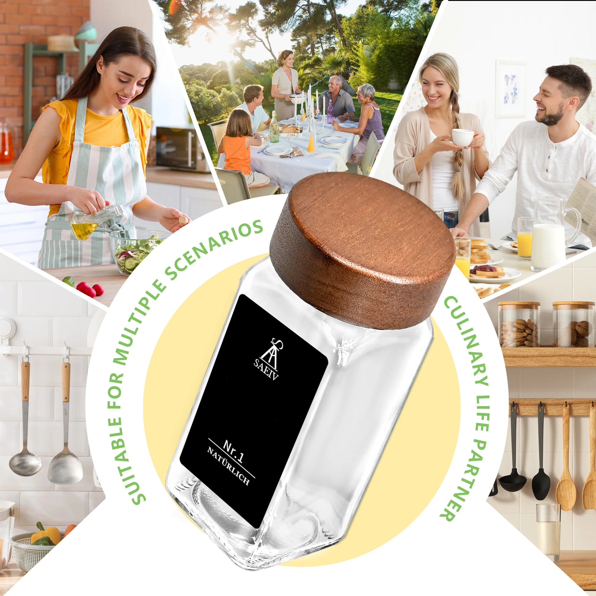 120ml Gewürzglas Set 12 24 35 Teile mit wasserfesten Etiketten für Küche-Yabubest - Home & More