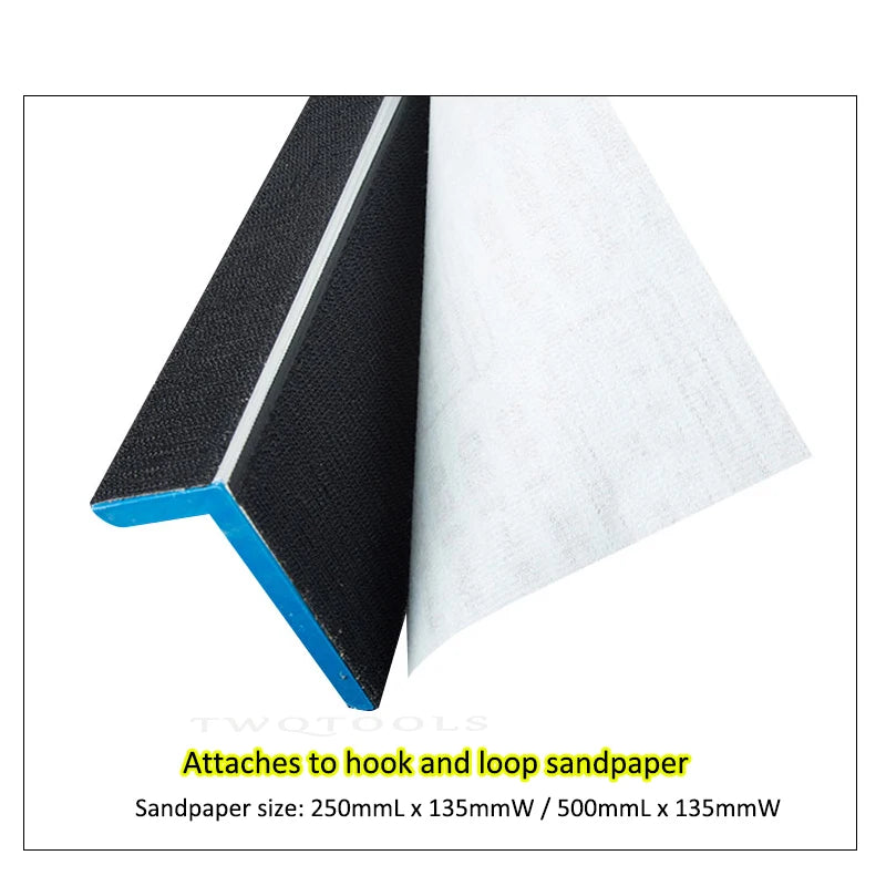 Präziser 90° Klett-Schleifblock mit Aluminiumgriff – Innenecken mühelos fein schleifen
