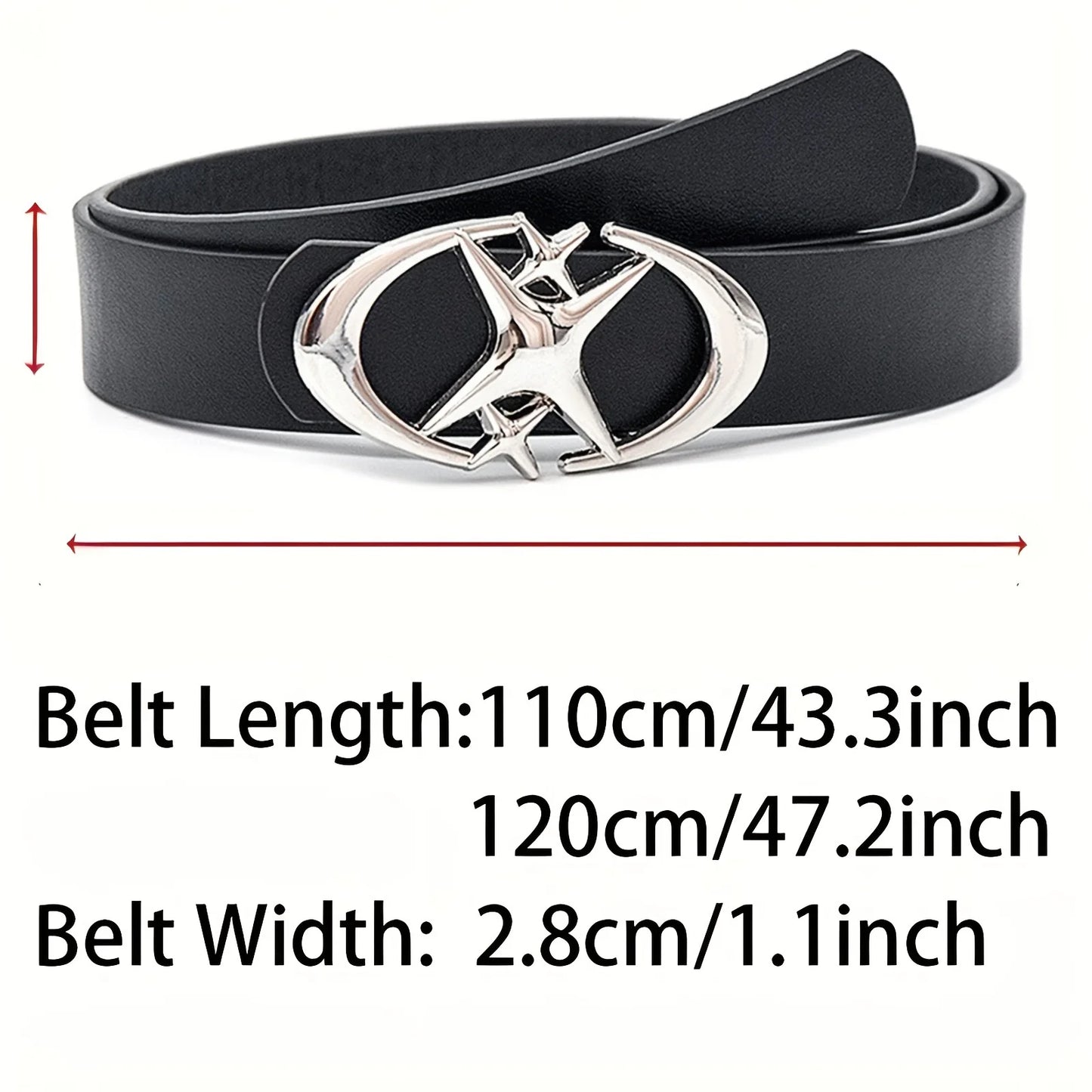 Männer Gürtel mit Punk Stern Schnalle – Unisex PU Leder Gürtel-Yabubest - Home & More