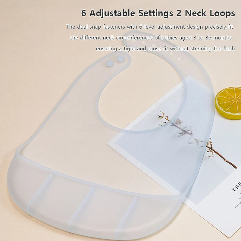 Verstellbares wasserdichtes Baby-Lätzchen aus weichem Silikon für Neugeborene