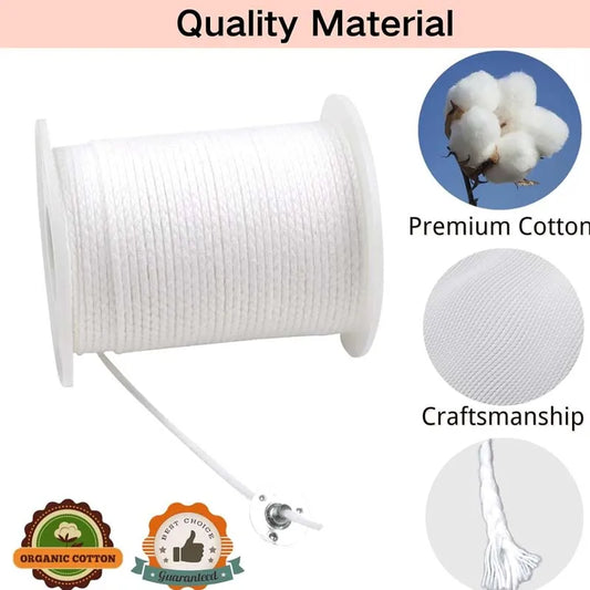 Baumwoll Kerzendochte 100 Stk mit Metalldochtlaschen und Zentrierungsset