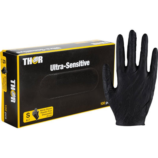 Thor Ultra Sensitive Nitril-Handschuh Schwarz - Höchster Schutz-Altruan