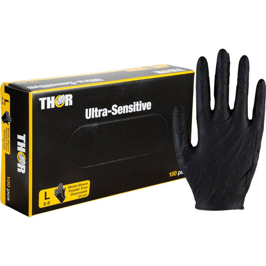 Thor Ultra Sensitive Nitril-Handschuh Schwarz - Höchster Schutz-Altruan