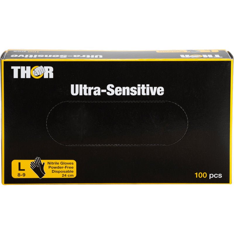 Thor Ultra Sensitive Nitril-Handschuh Schwarz - Höchster Schutz-Altruan