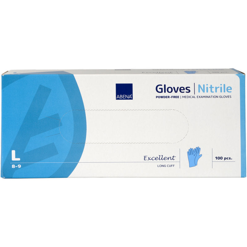 Blaue Nitrilhandschuhe puderfrei, lang, ideal für Schutz