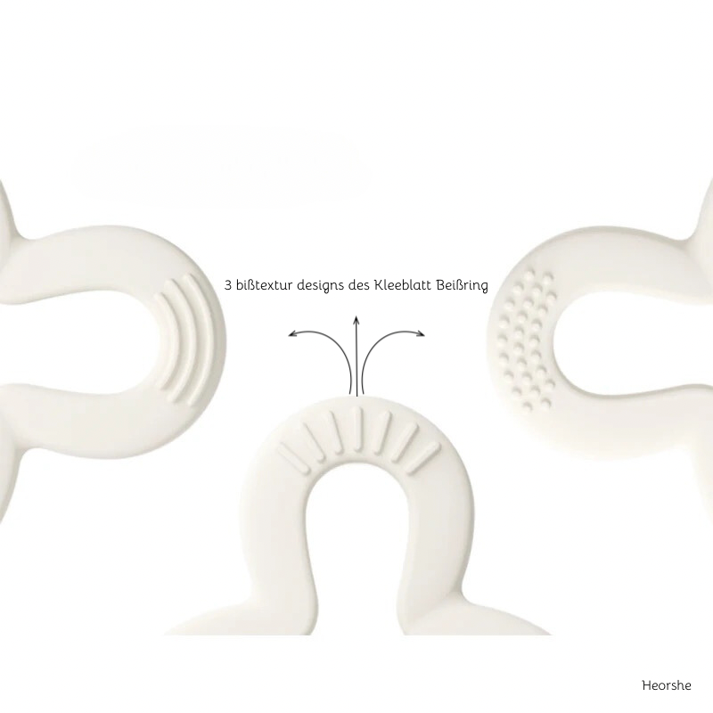 Sanfter Kleeblatt Beißring für schmerzende Babyzähnchen