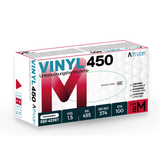 Altruan Vinyl 450 Einweghandschuhe transparent 100 Stück-Altruan