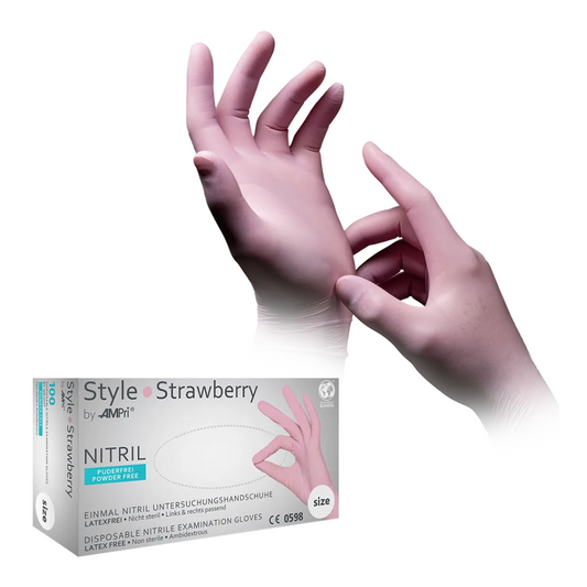 Puderfreie Nitrilhandschuhe, Rosa, 100 Stück für Hygiene