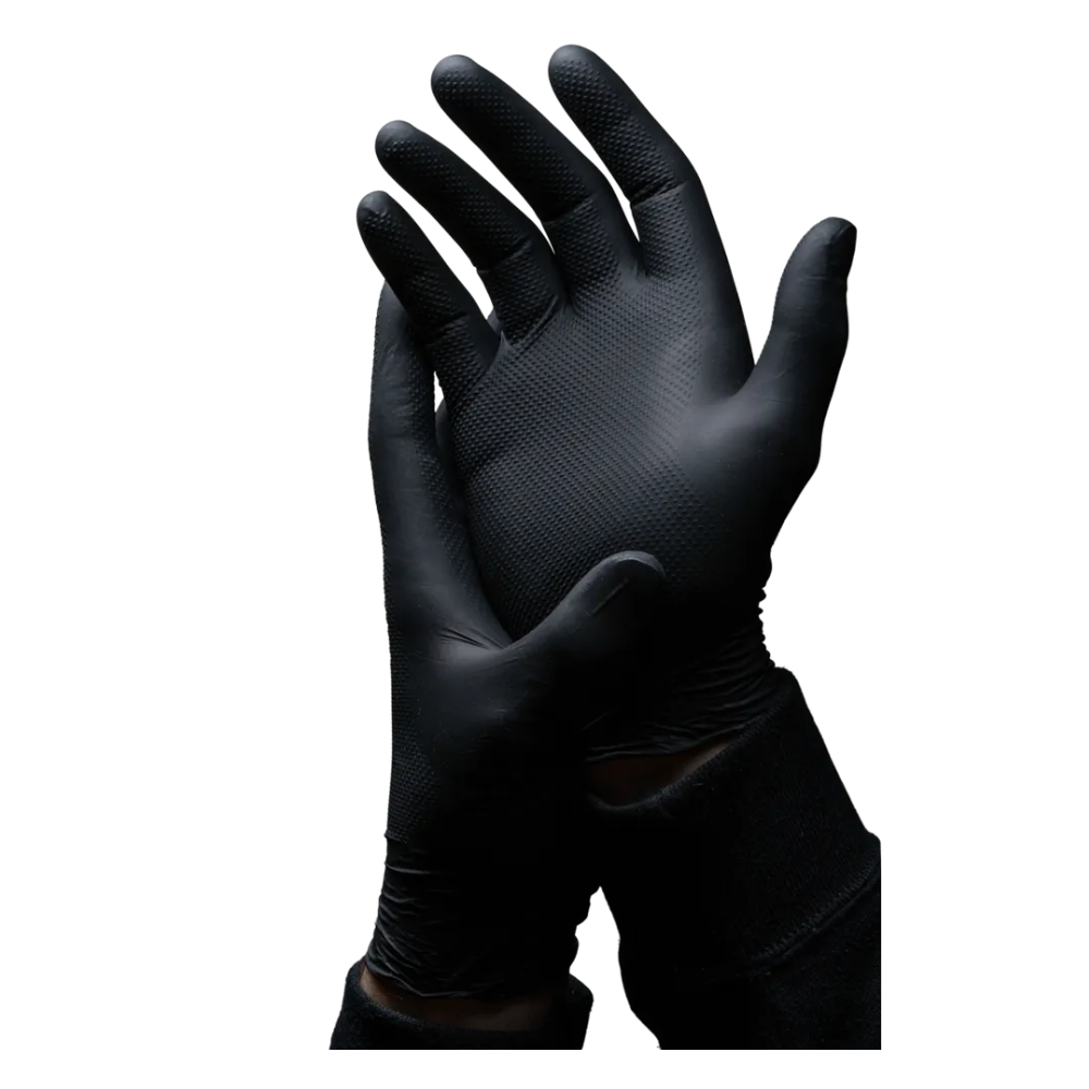 SolidSafety High Grip Black Nitril Chemikalienschutzhandschuhe S XXL