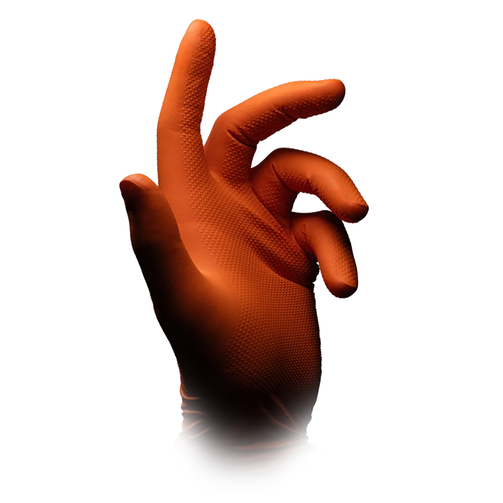 High Grip Orange Nitril Chemikalienschutzhandschuhe S bis XXL