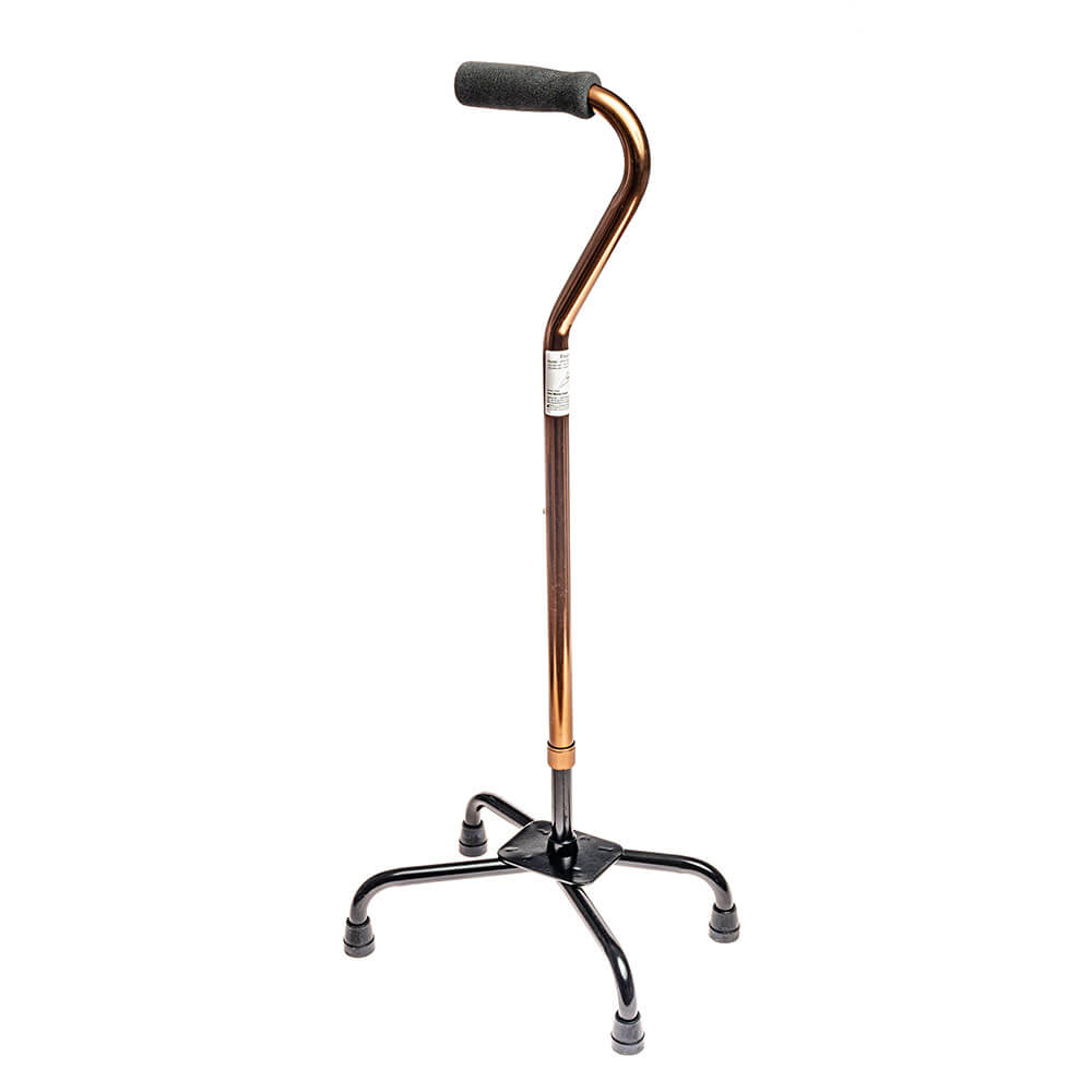 Vierfuß-Gehstock mit großem Standfuß – 70–95 cm, Aluminium