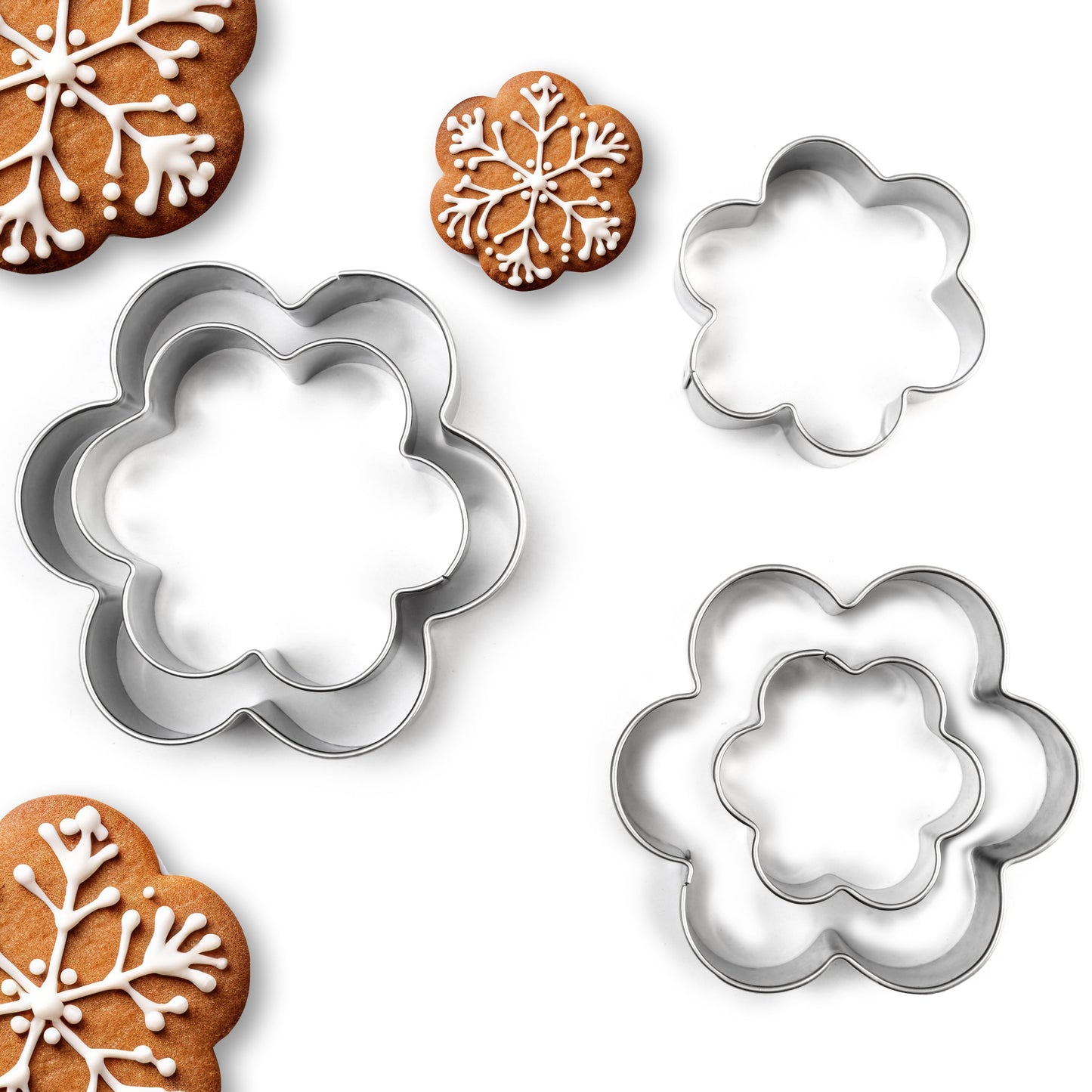 Edelstahl Ausstechformen Blumen 5er Set für kreatives Backen