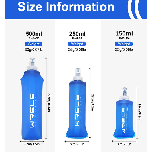 Faltbare TPU Wasserflasche 500ml BPA-frei für Outdoor Sport - Wandern