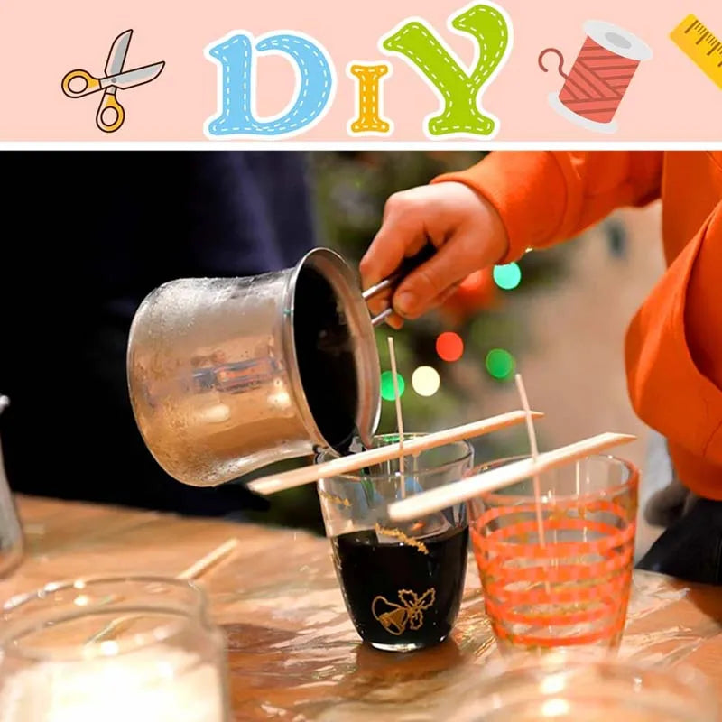 Baumwoll Kerzendochte 100 Stk mit Metalldochtlaschen und Zentrierungsset