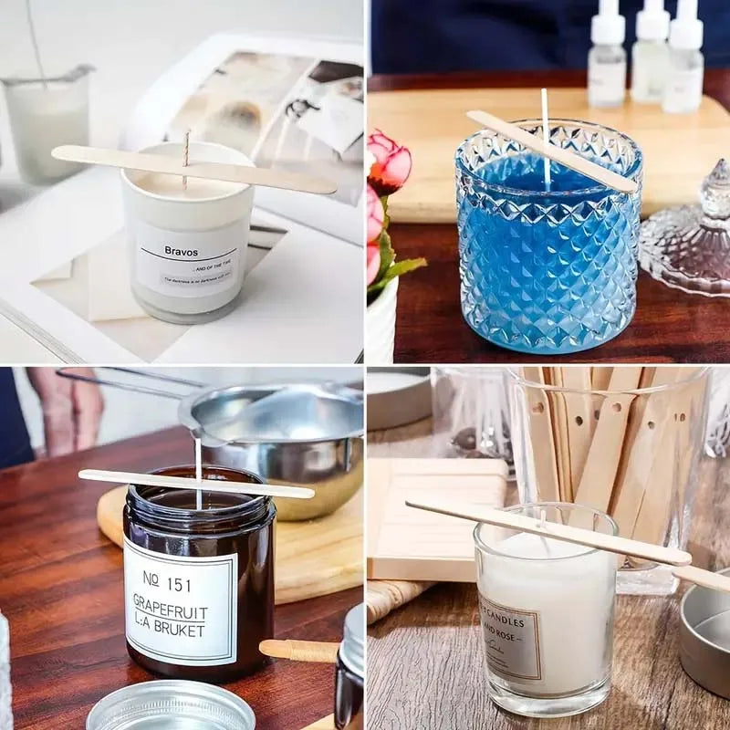 50er Set Holz Docht Fixierer Kerzenhalter für präzises Docht Befestigen