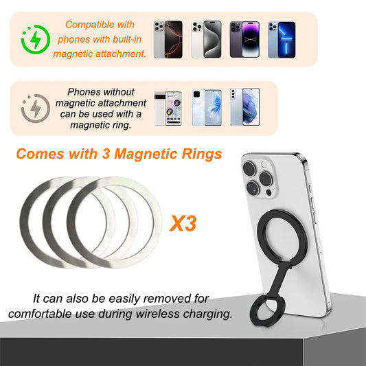 Magnetischer Telefonringhalter – Zusammenklappbarer Ständer für Handys