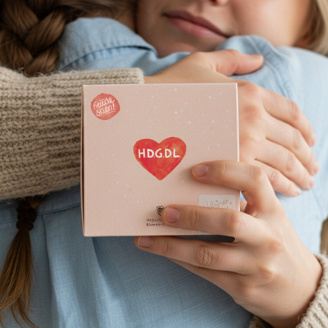 Pflanzkästchen Hab dich ganz doll lieb Wildblumen Saatgut Geschenk-Die Stadtgärtner