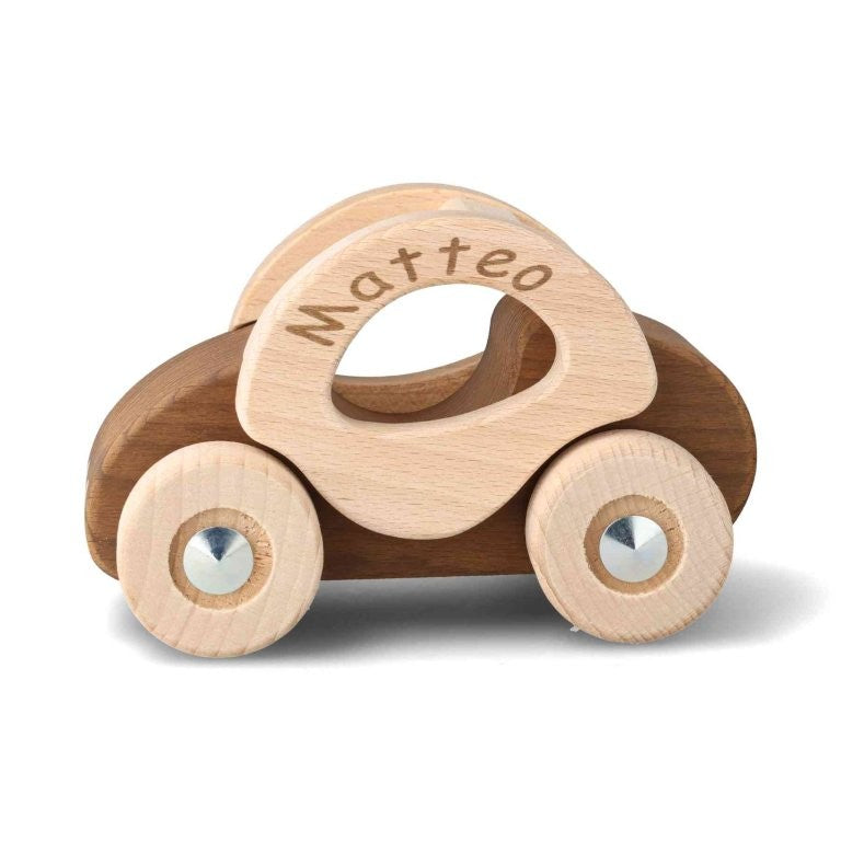 Goki Holzauto personalisierbar – Naturbelassenes Kinderspielzeug ab 2 J.