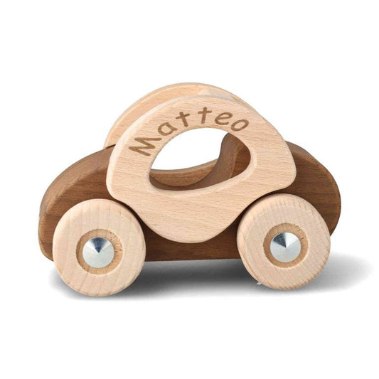 Goki Holzauto personalisierbar – Naturbelassenes Kinderspielzeug ab 2 J.