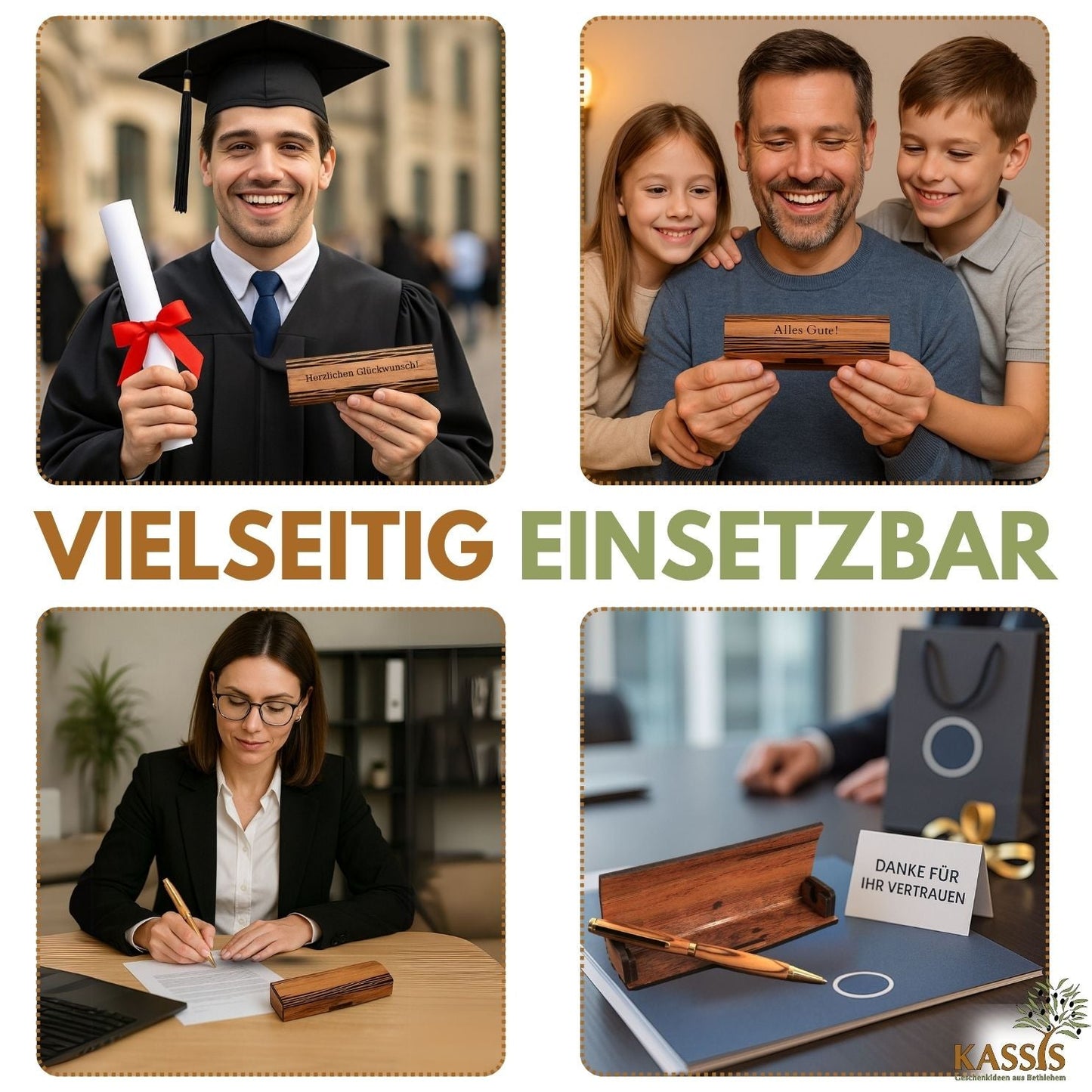 Kugelschreiber mit Holzschachtel aus Olivenholz