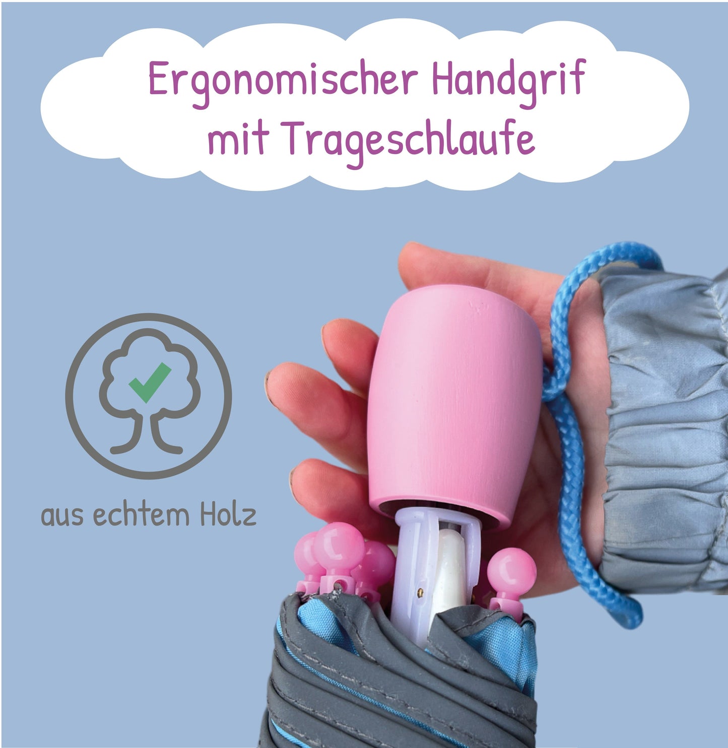 Kindgerechter Regenschirm mit magischem Farbwechsel und Sicherheit