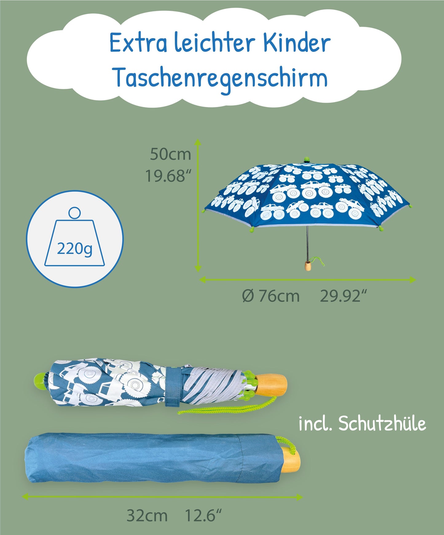 Kindgerechter Regenschirm mit magischem Farbwechsel und Sicherheit