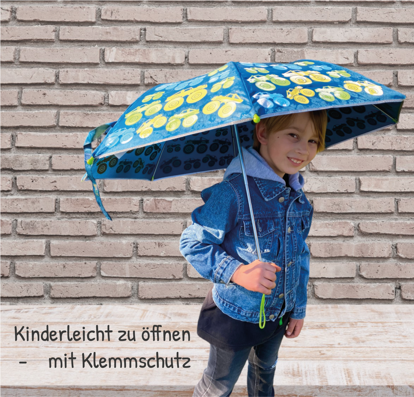 Kindgerechter Regenschirm mit magischem Farbwechsel und Sicherheit