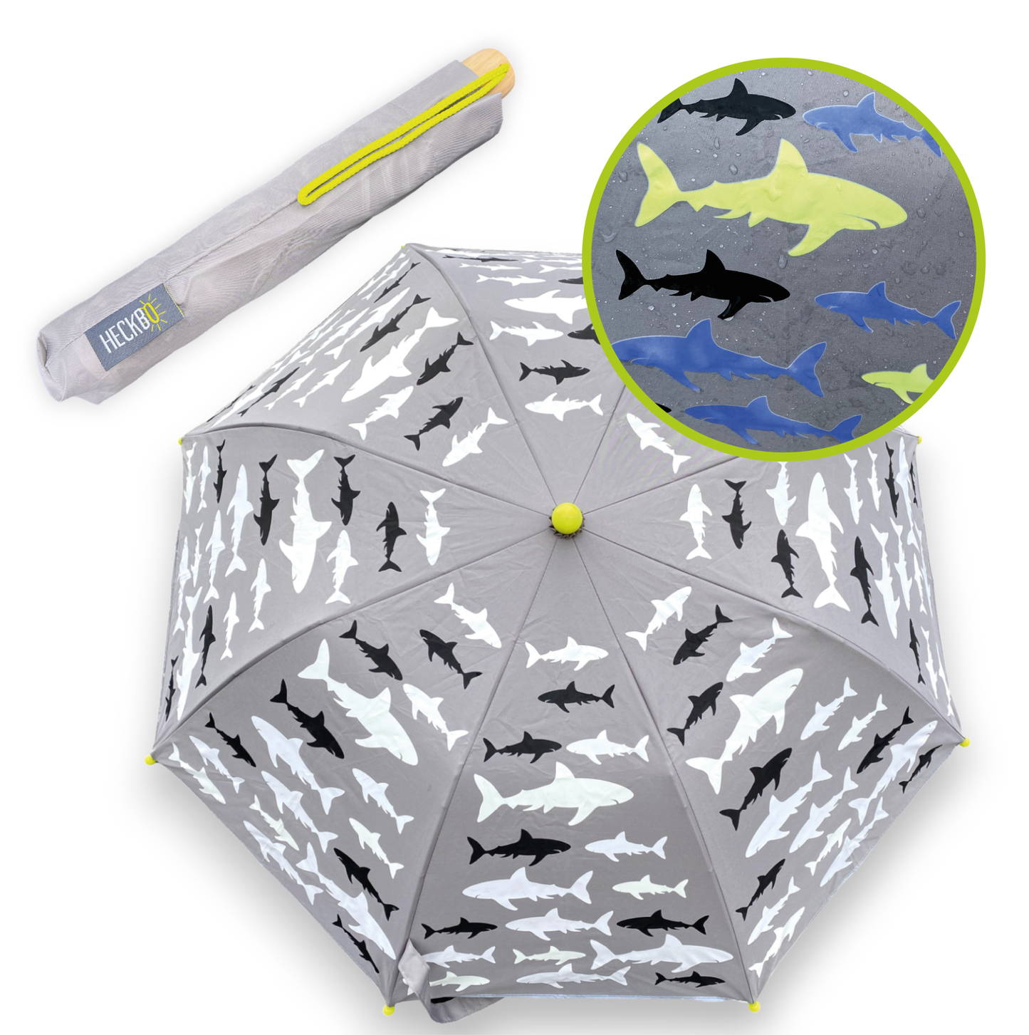 Kinderschirm mit magischem Farbwechsel und Reflektoren