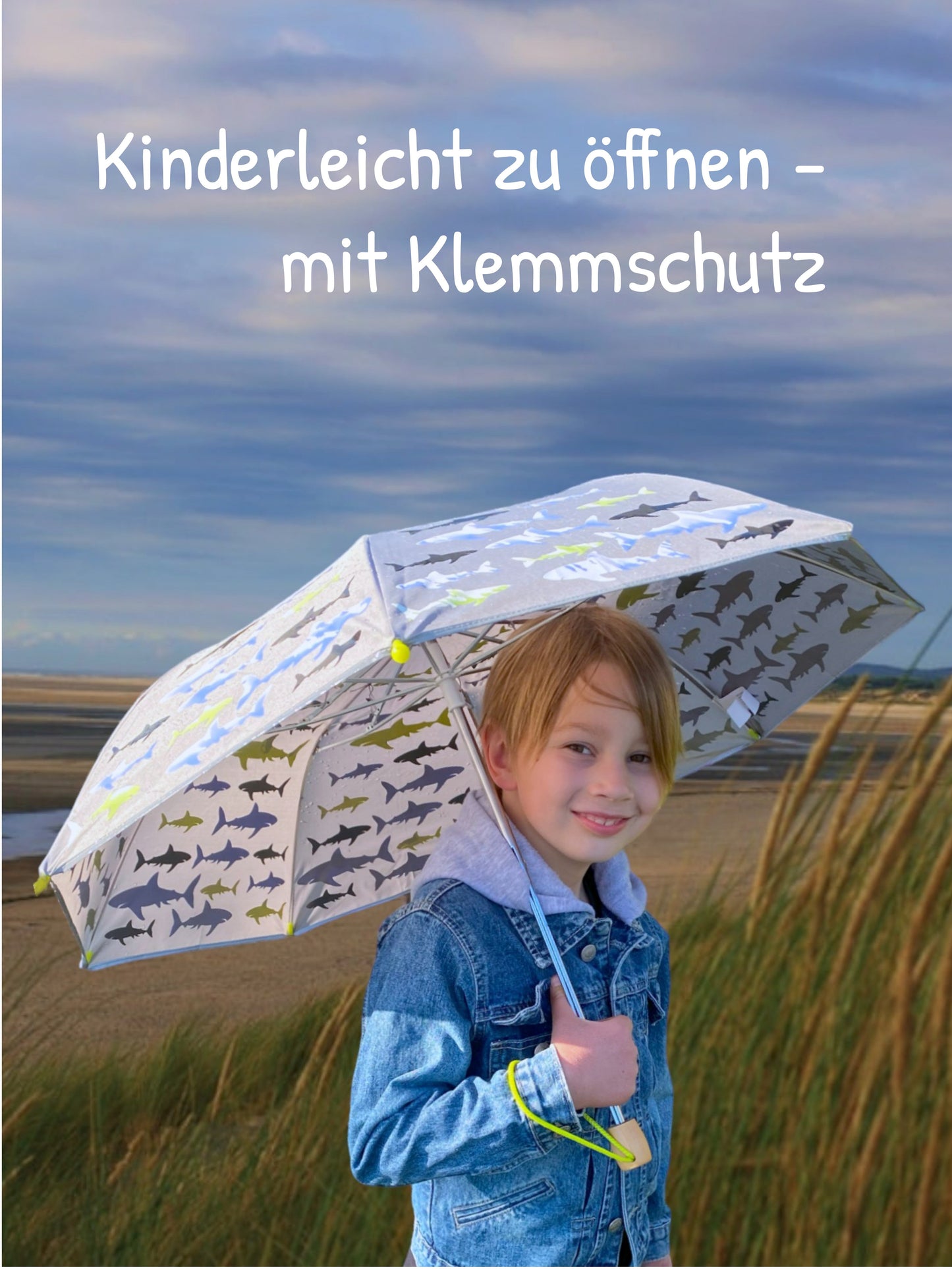 Kinderschirm mit magischem Farbwechsel und Reflektoren