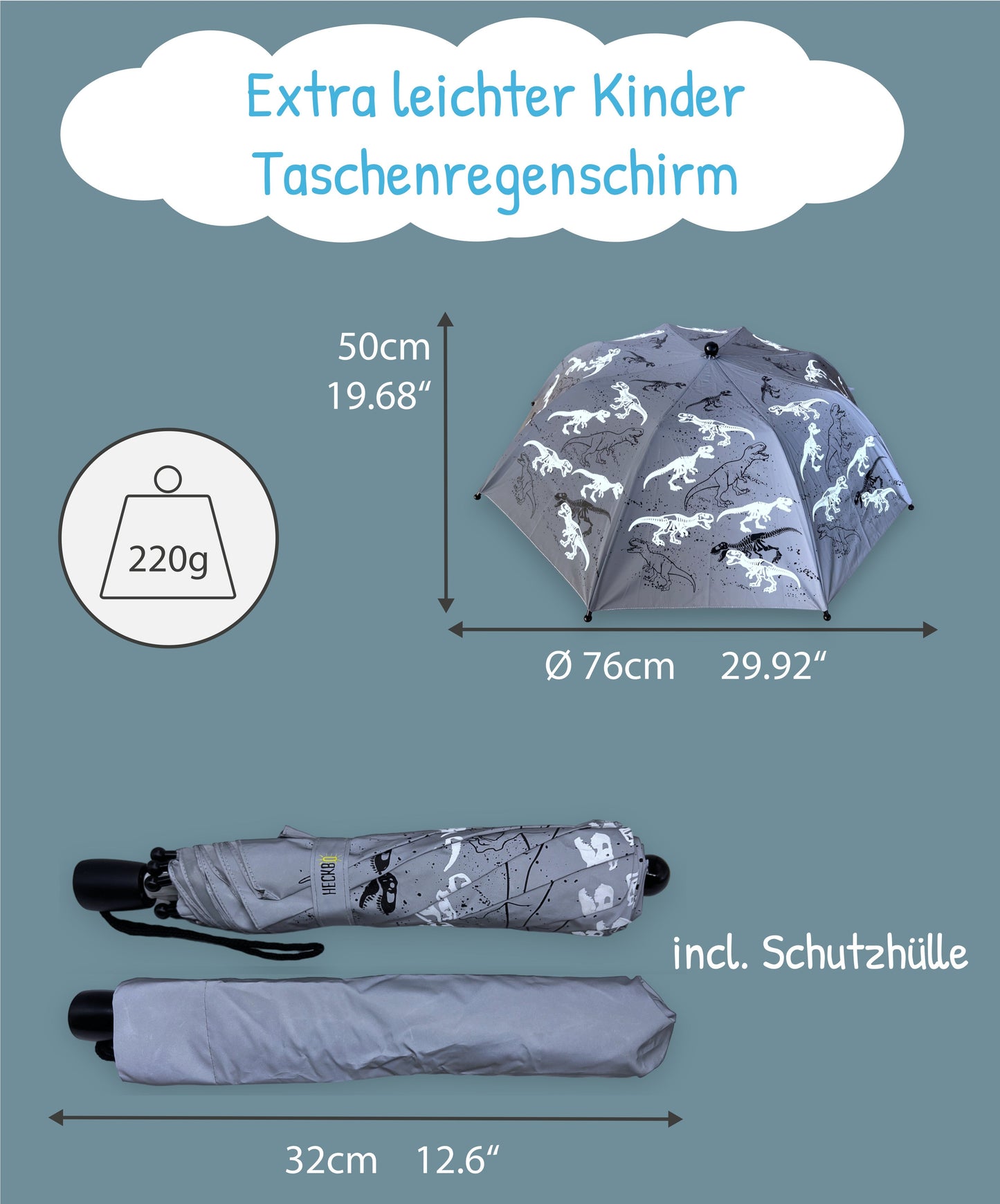 Magic Reflektor Regenschirm mit Farbwechsel Effekt und Sicherheitsreflexen