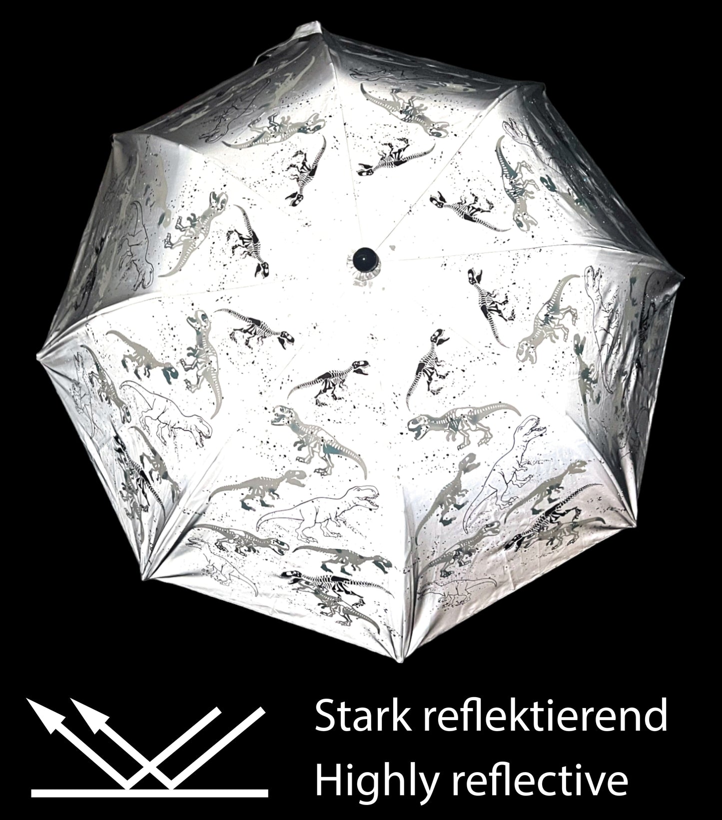 Magic Reflektor Regenschirm mit Farbwechsel Effekt und Sicherheitsreflexen