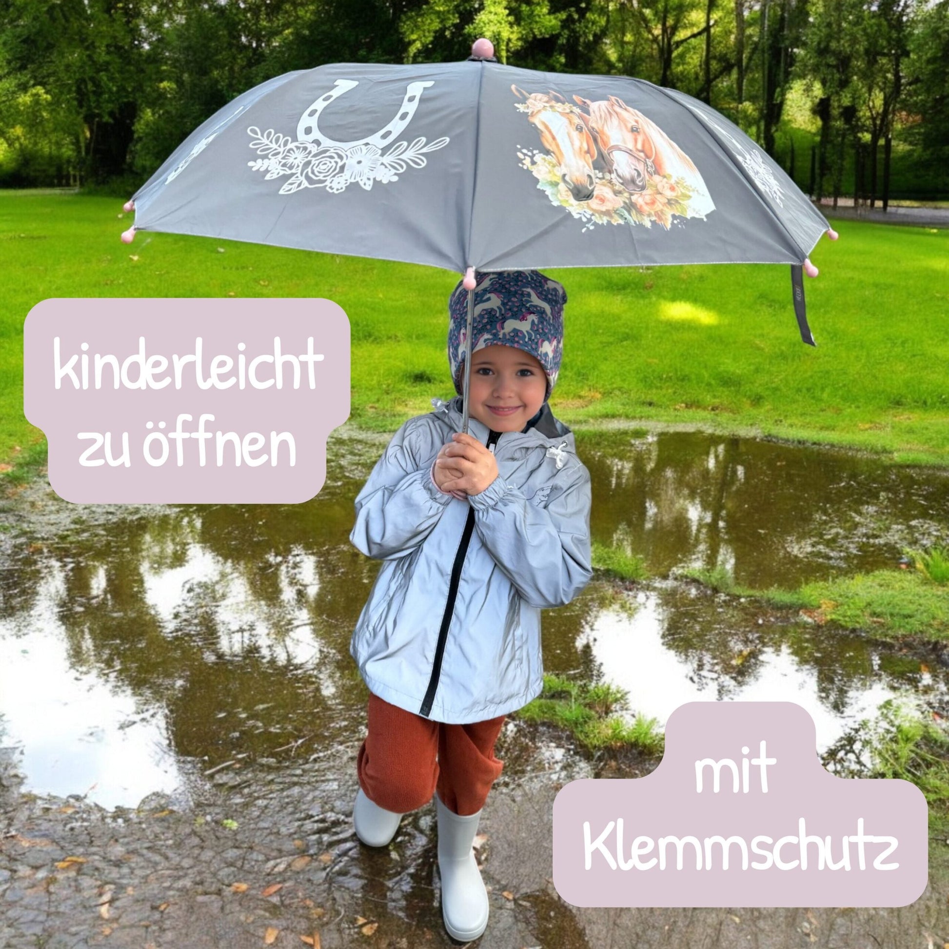 Magic Reflektor Regenschirm Pferd