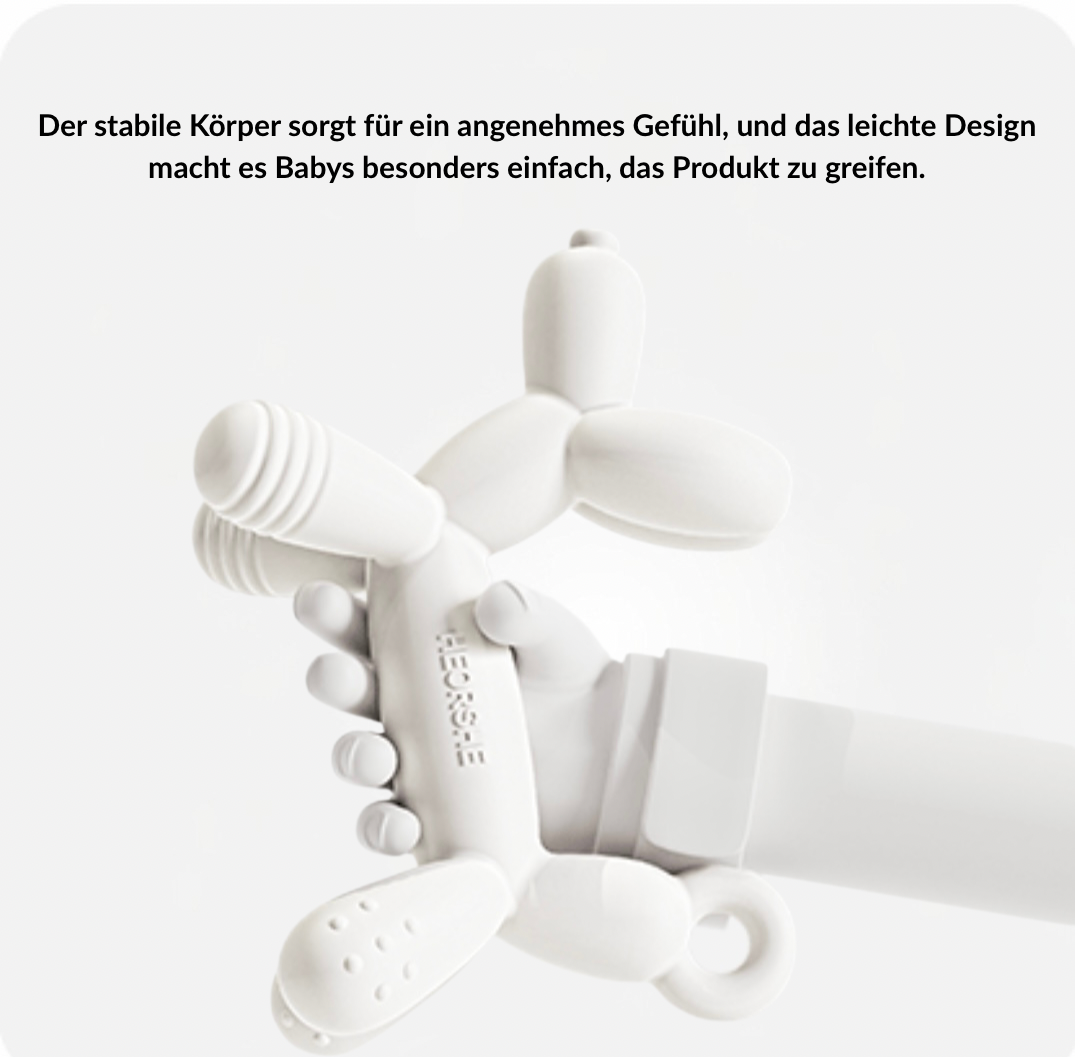 Sanfter Beißring aus lebensmittelechtem Silikon für Babys