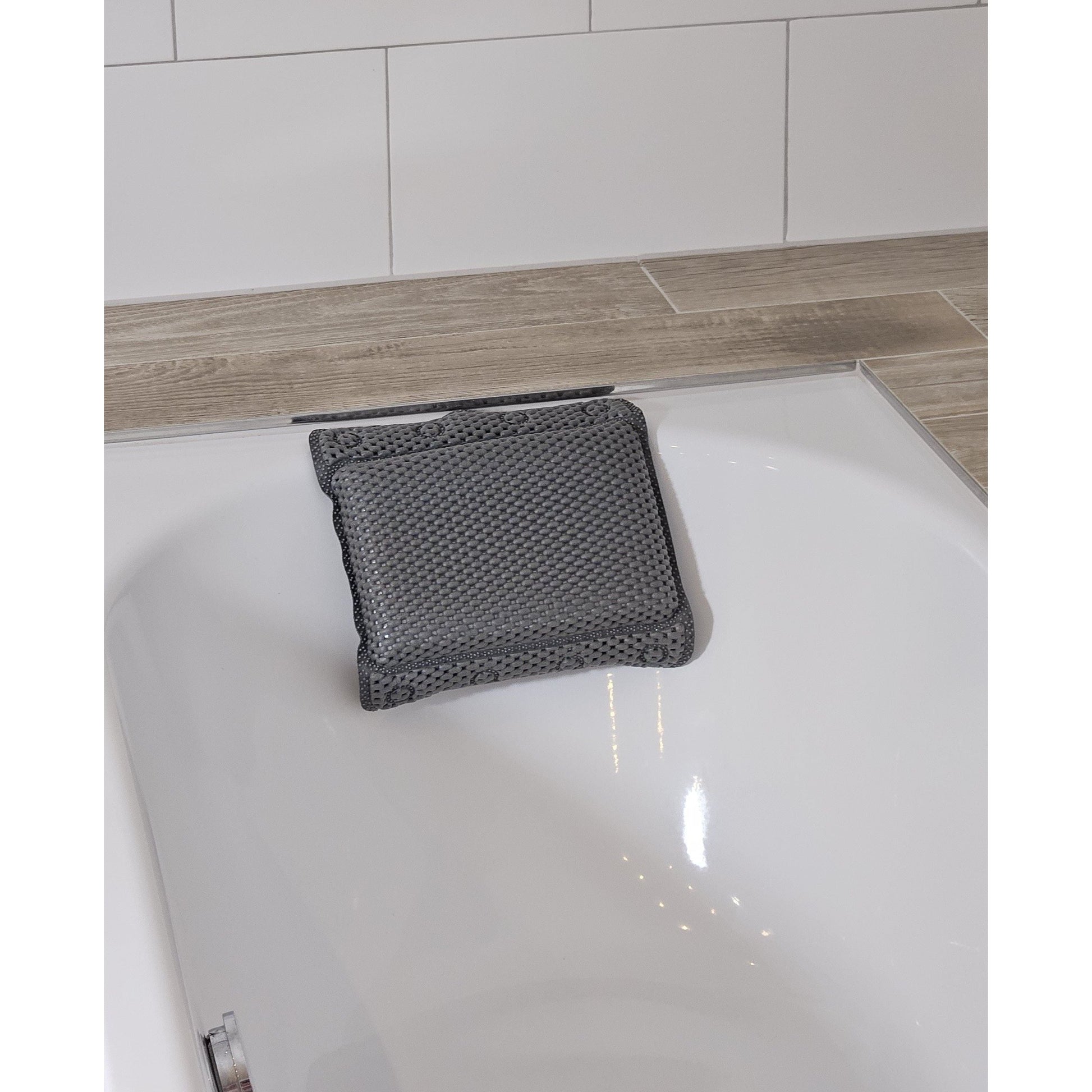Badewannenkissen grau weiß blau Badekissen mit Saugnäpfen Spa Wannenkissen Kopfkissen