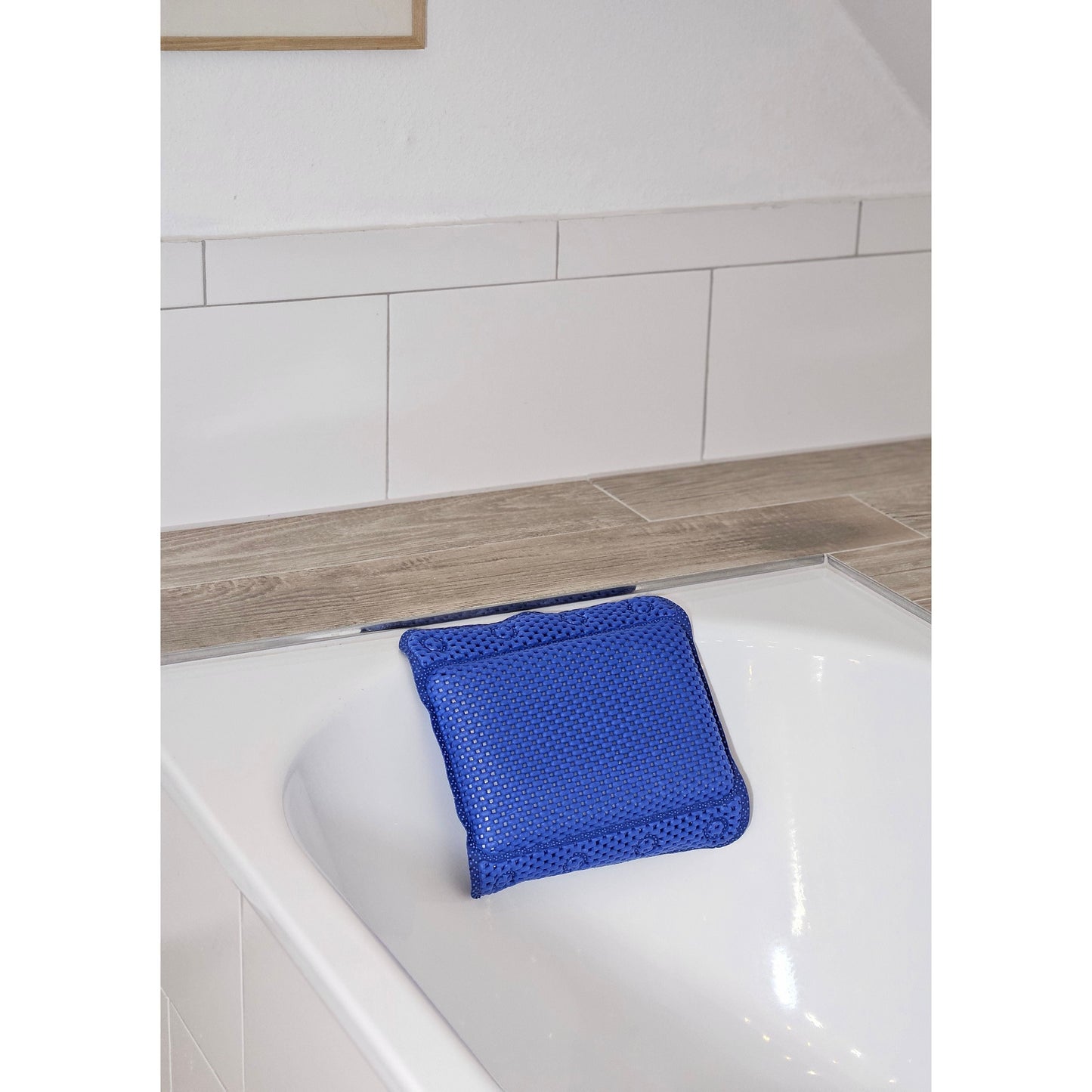 Badewannenkissen grau weiß blau Badekissen mit Saugnäpfen Spa Wannenkissen Kopfkissen