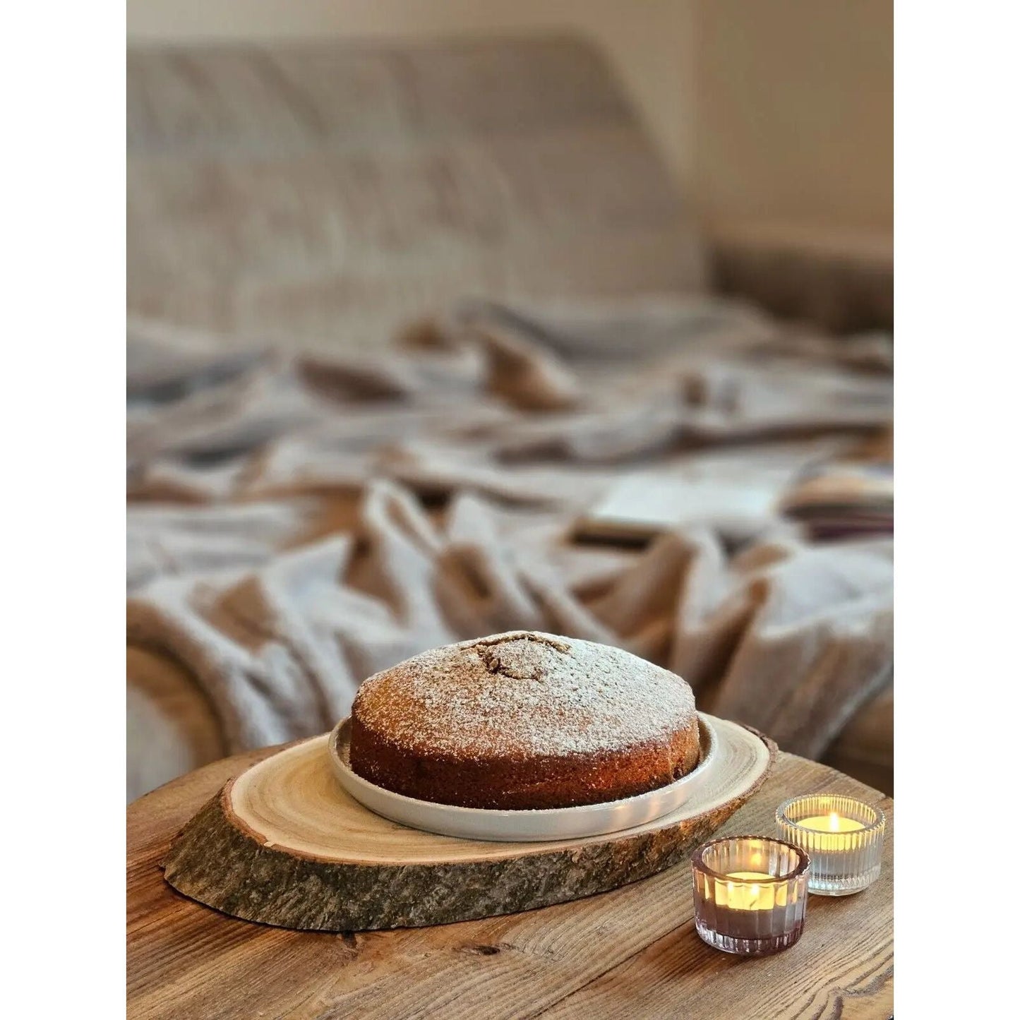 Ovales Baumscheiben Holzbrett als Natürlicher Dekountersetzer