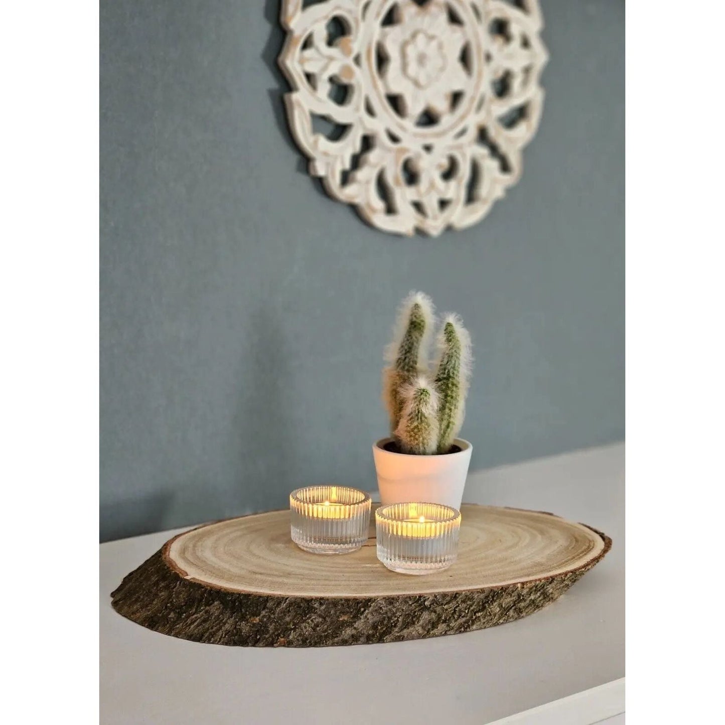 Ovales Baumscheiben Holzbrett als Natürlicher Dekountersetzer