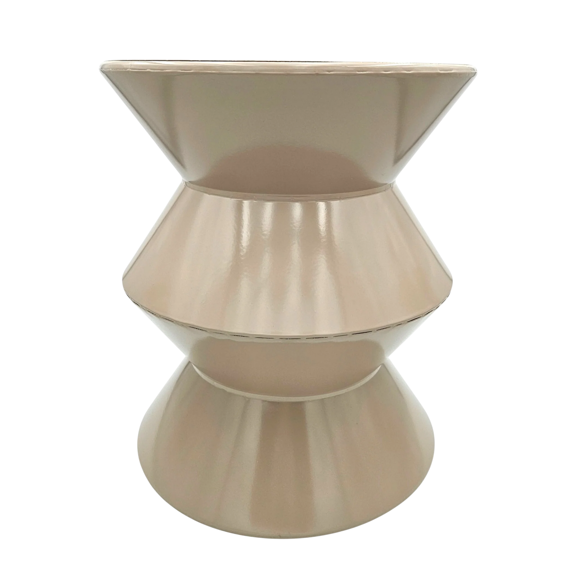 Couchtisch Beistelltisch beige 37x30 Retro Metalltisch rund kleiner Tisch Pflanztisch