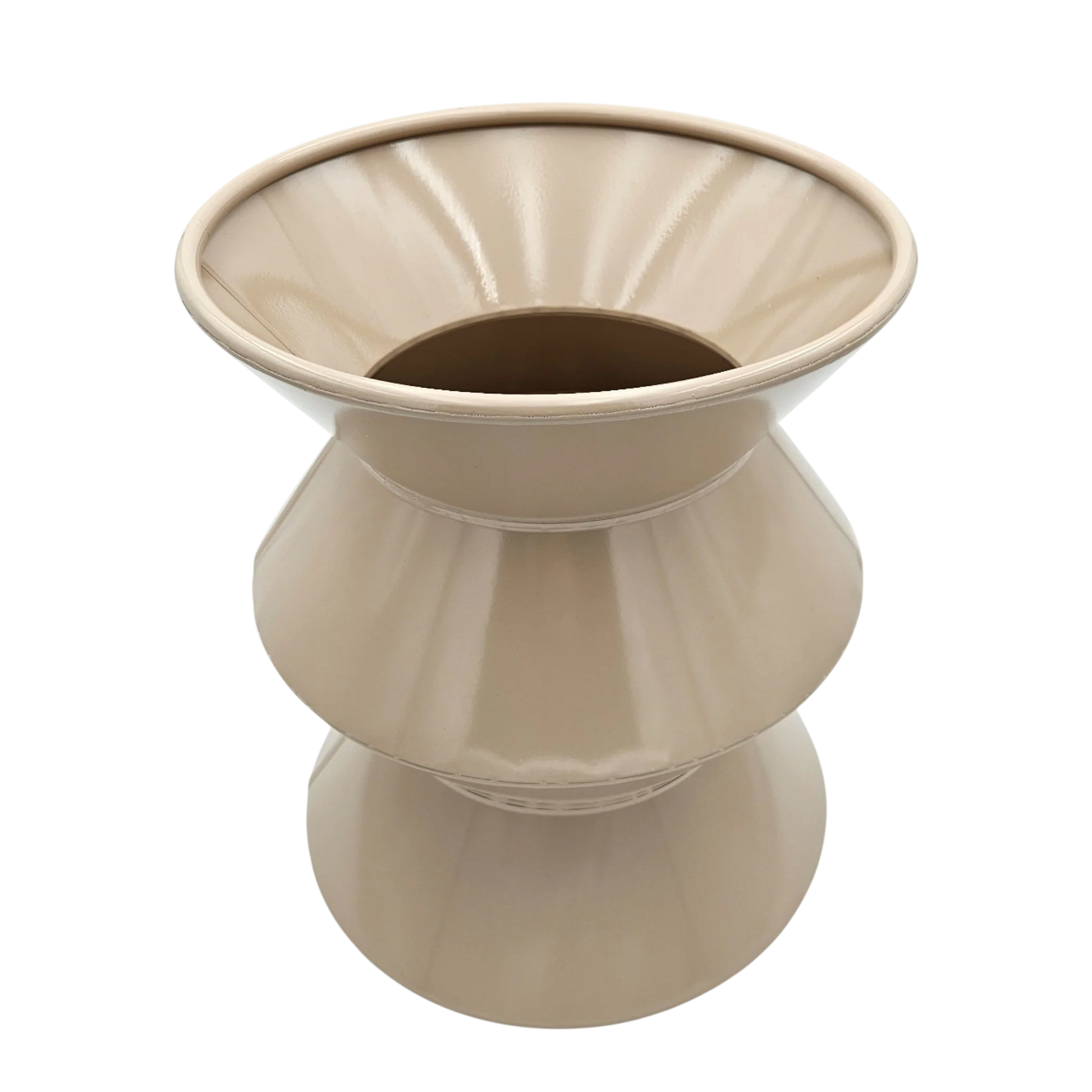 Couchtisch Beistelltisch beige 37x30 Retro Metalltisch rund kleiner Tisch Pflanztisch