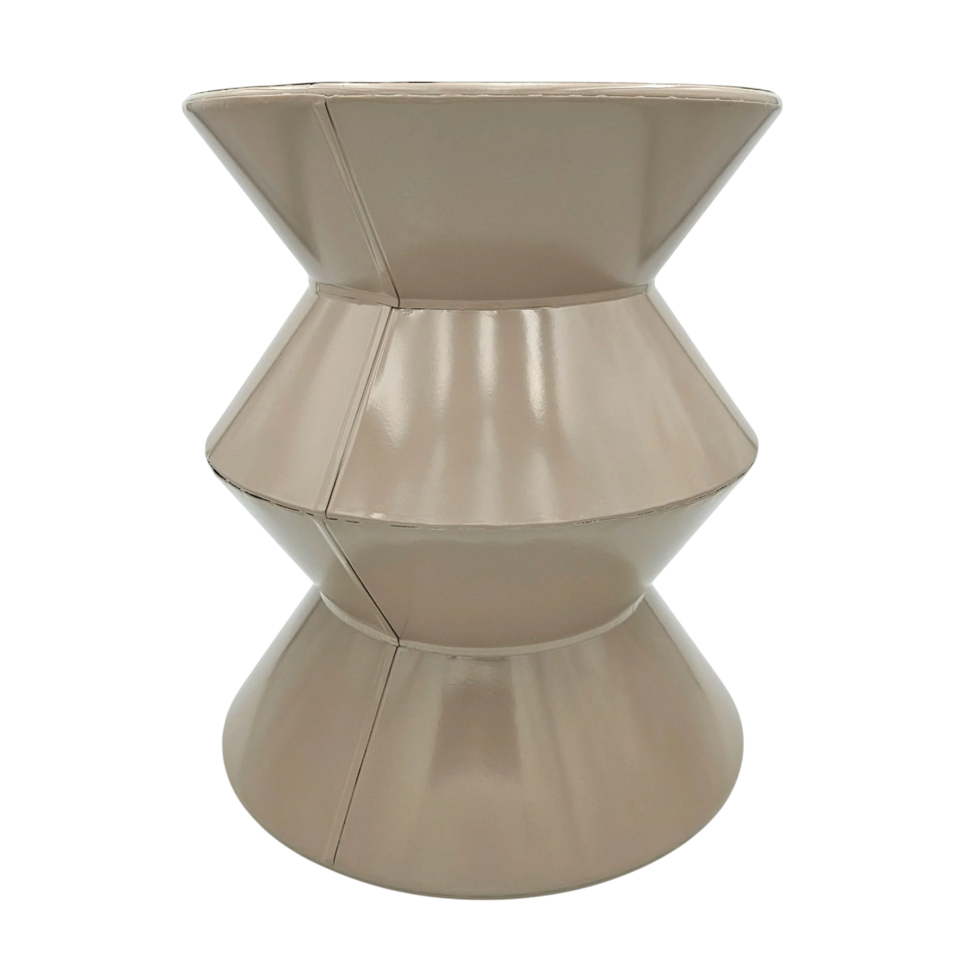 Couchtisch Beistelltisch beige 37x30 Retro Metalltisch rund kleiner Tisch Pflanztisch