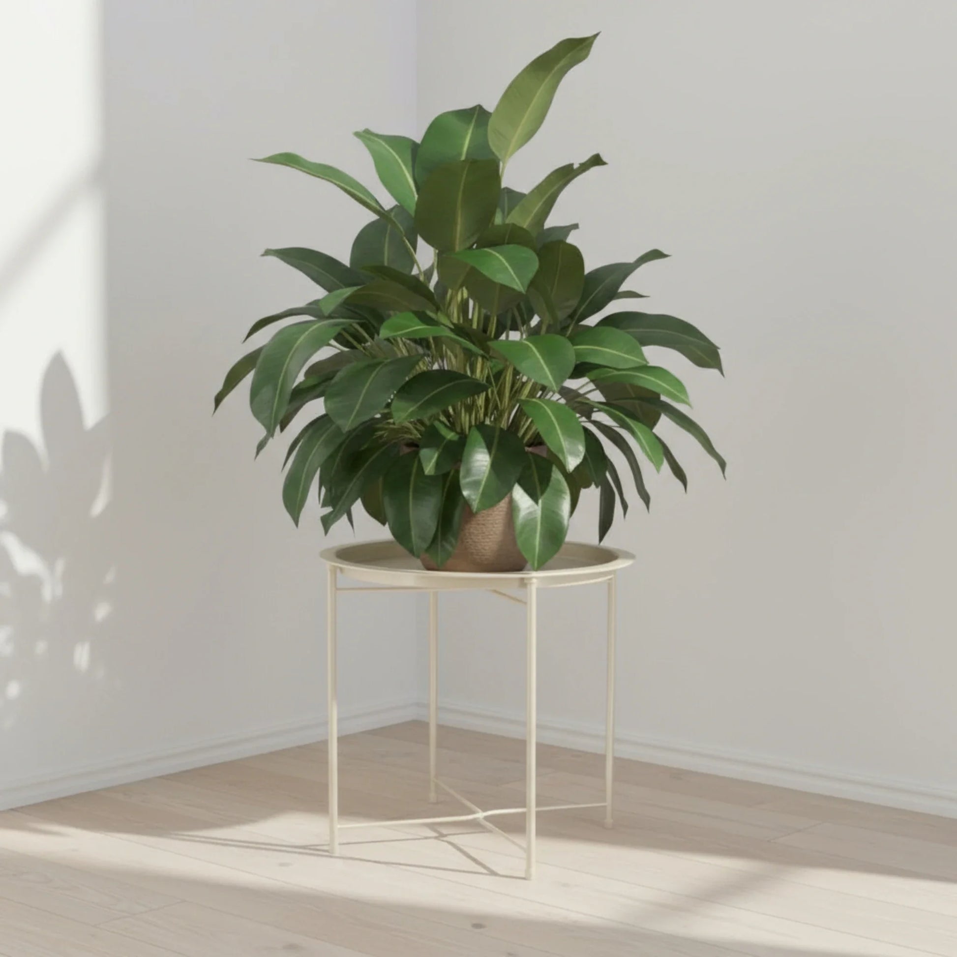 Flexibler Beistelltisch Beige mit Tablettfunktion und klappbar