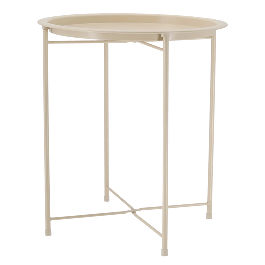Flexibler Beistelltisch Beige mit Tablettfunktion und klappbar