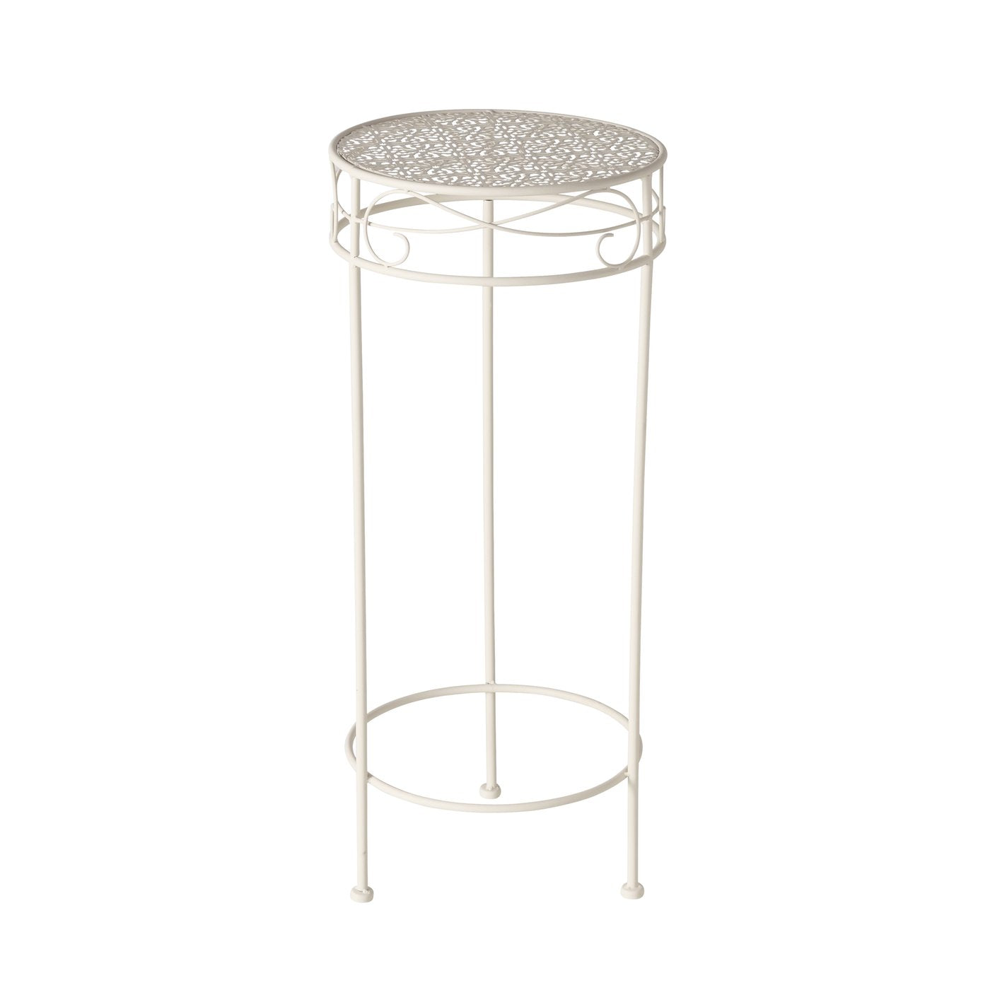 Hoher Beistelltisch weiß Metall Telefontisch Pflanzentisch Blumenständer Tisch